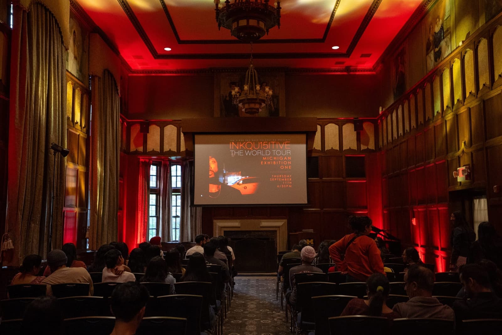 A university hall filled for a campus program